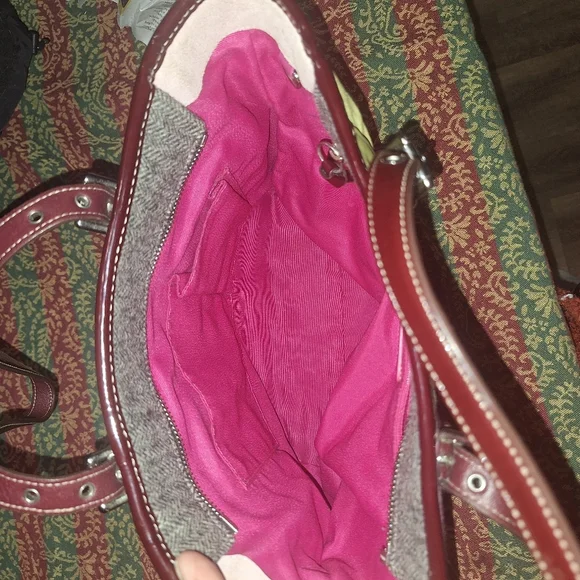 NWOT COAH Y2K Patchwork Tote Purse with Leather Straps - Picture 10 of 13